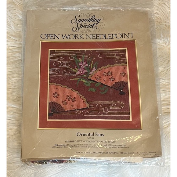 Candamar Designs Other - Candamar Something‎ Special Open Work Needlepoint Kit Oriental Fans 30351 NOS